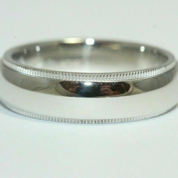 Platinum Classic Double Milgrain Wedding Band 6MM - Main Image